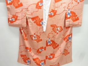 アンティーク　錦紗御所人形模様長襦袢